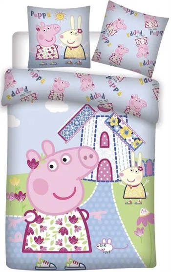 7: Gurli gris Junior sengetøj 100x140 cm - Gurli Gris vindmølle - 2 i 1 design - 100% bomuld